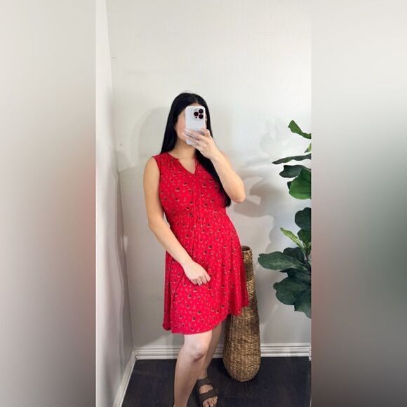 Anthropologie Leifnotes Red Sleeveless Nautical Skippers Ship Dress - Picture 1 of 6